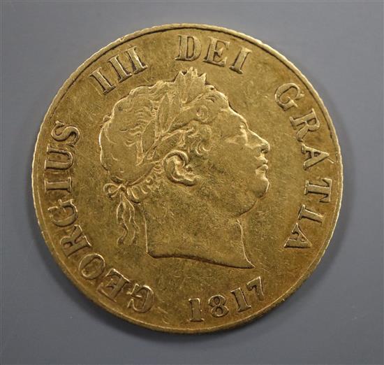 A George III 1817 gold half sovereign